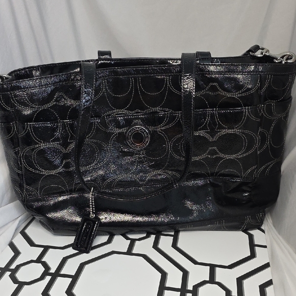 Coach Black Signature Large Tote/Computer Bag - Picture 1 of 9